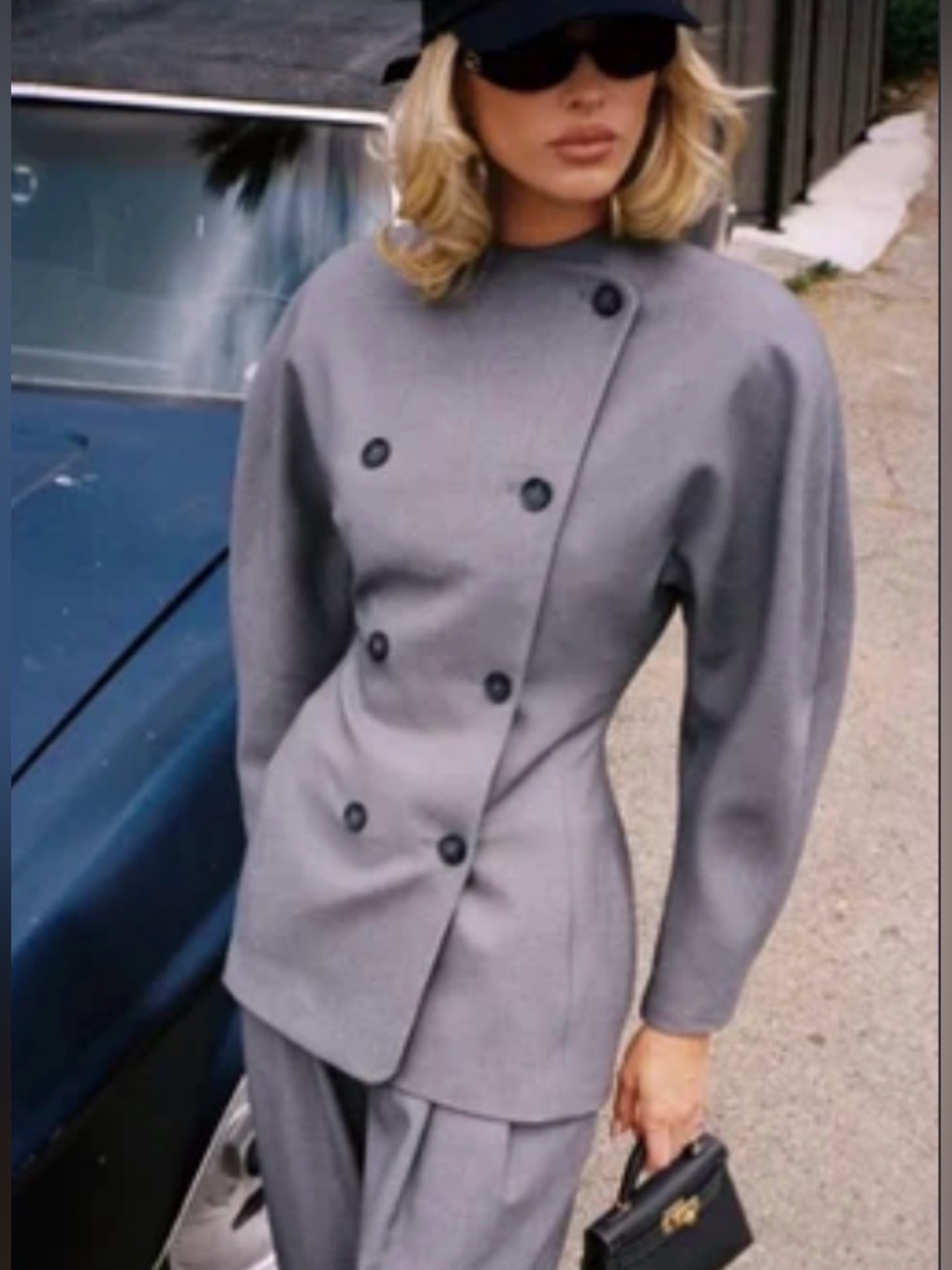 HELSA padded shoulder blazer